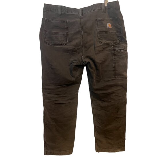Carhartt Grey Rugged Flex Relaxed Fit Flannel-Lined Utility Work Pant Size 42x30 - Picture 3 of 9